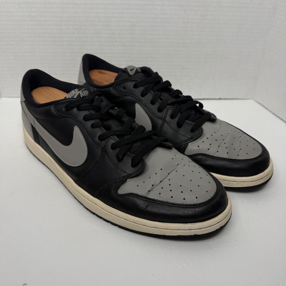 Nike Jordan 1 Retro Low OG 'Shadow' Mens 14 Black Grey 705329-003 2015